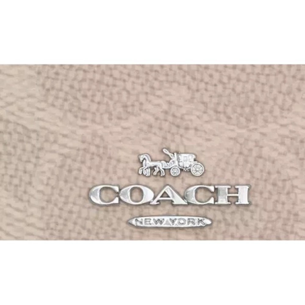 Coach Card Holder Khaki Signature Slim ID CH415 Leather NWT - Picture 3 of 3